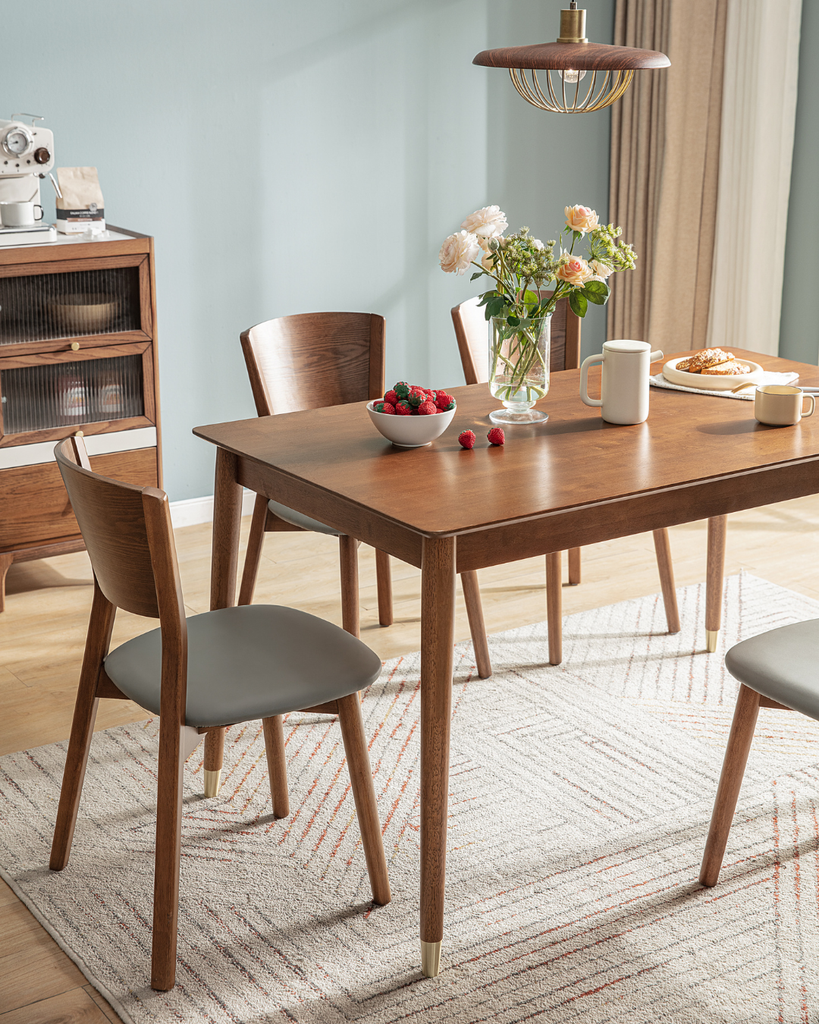 Allure Walnut Solid Wood Dining Table 
