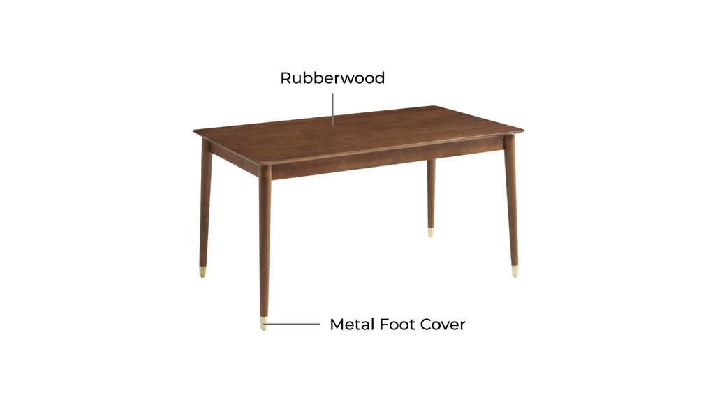 Allure Walnut Solid Wood Dining Table 