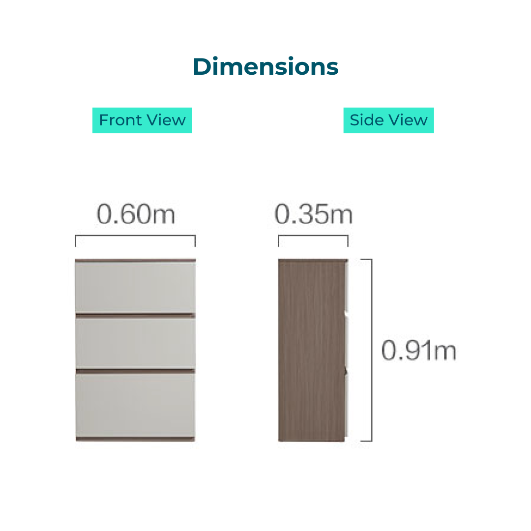 Oswald Melamine 3-Drawer Cabinet