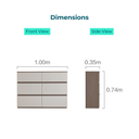 Oswald Melamine 6-Drawer Cabinet 