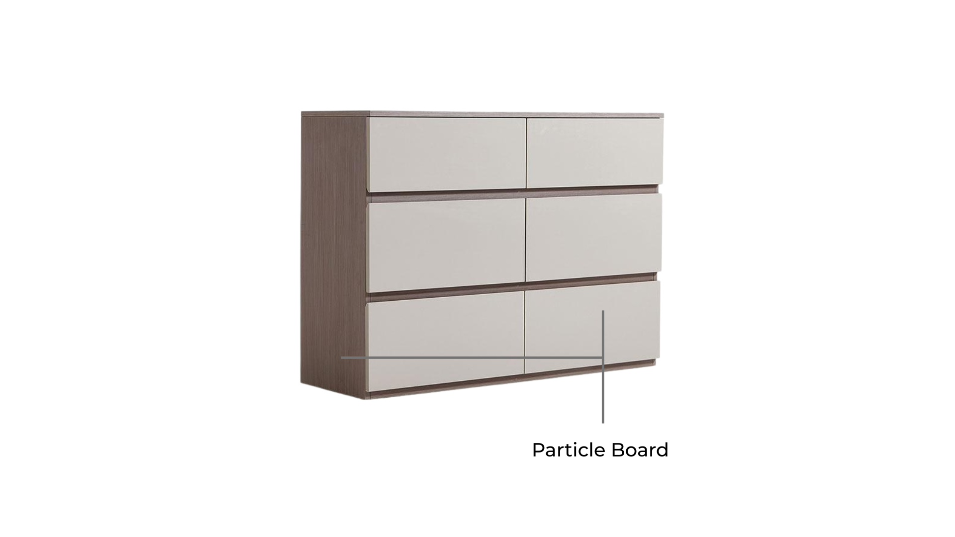 Oswald Melamine 6-Drawer Cabinet 