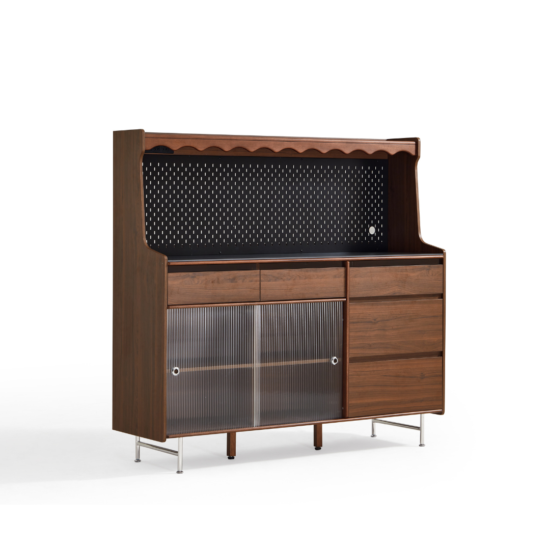 Nalorei Walnut Kitchen Cabinet