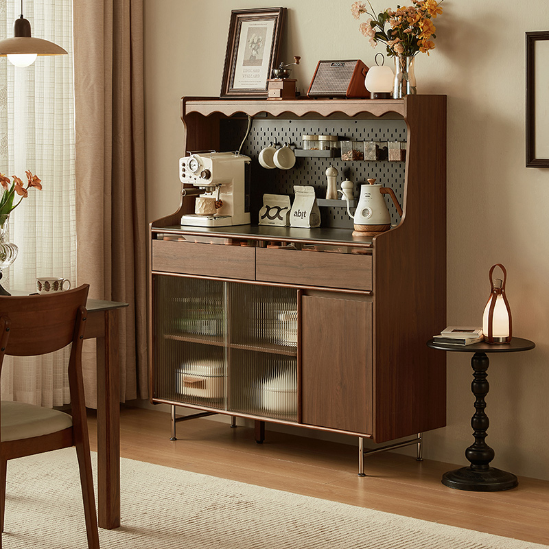 Nalorei Walnut Kitchen Cabinet