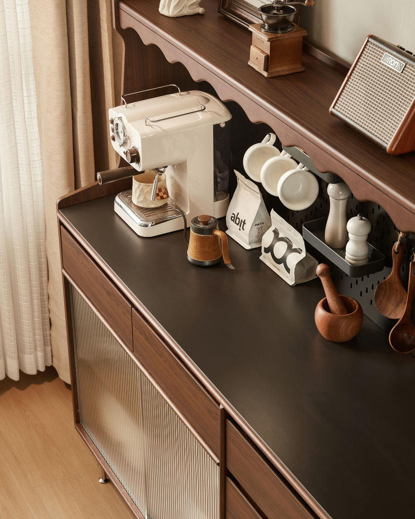 Nalorei Walnut Kitchen Cabinet