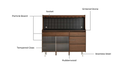 Nalorei Walnut Kitchen Cabinet