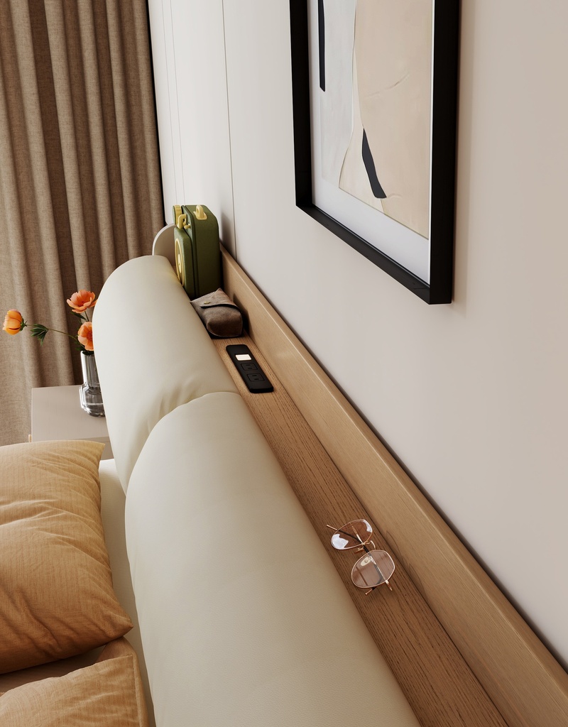 Norex Light Gray Melamine Bed