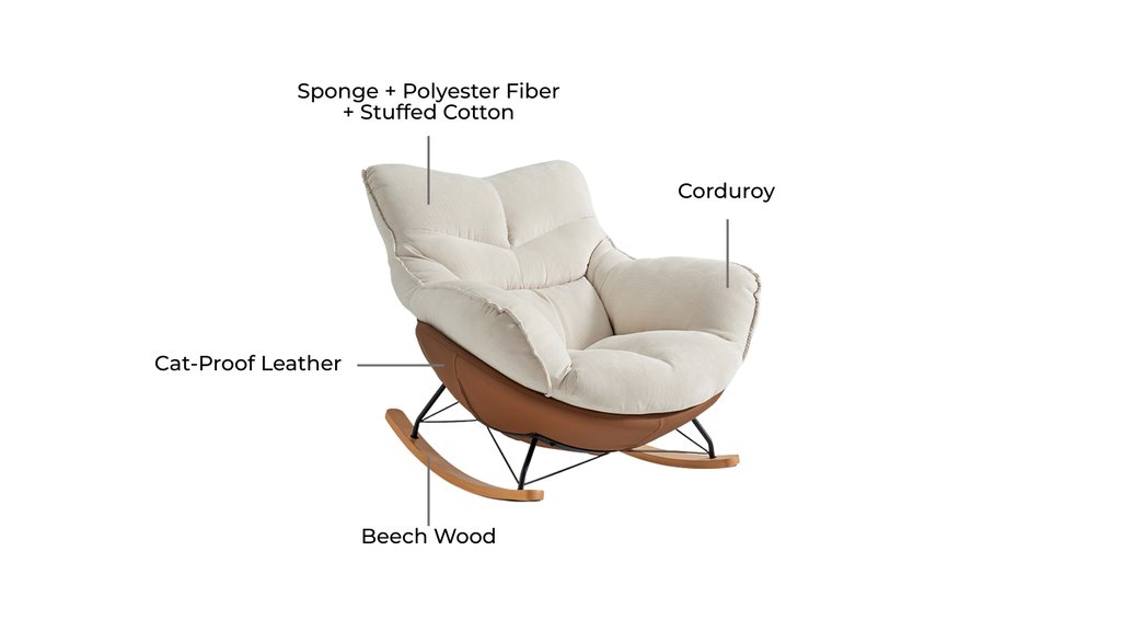 Noriah Pet-Friendly Leather Rocking Chair 