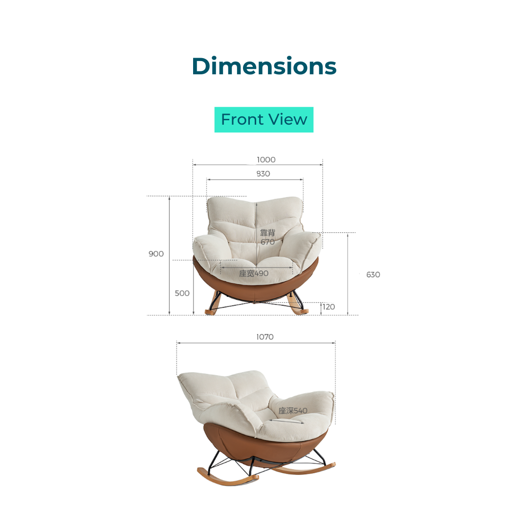 Noriah Pet-Friendly Leather Rocking Chair 