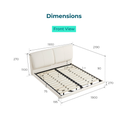  Gray Genuine Leather Floating Bed with Ambient Light 