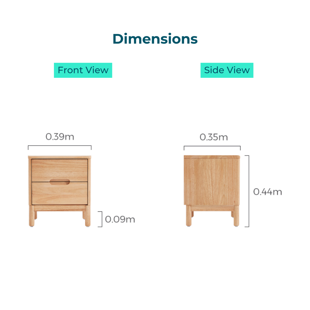 Adora Solid Wood Bedside Table 