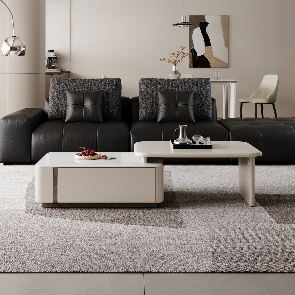 Nira Light Gray Sintered Stone Coffee Table Set