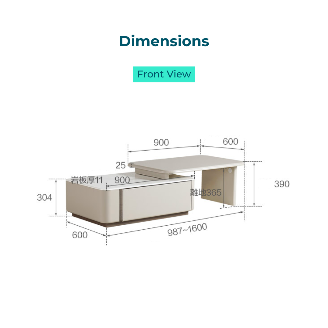 Nira Light Gray Sintered Stone Coffee Table Set
