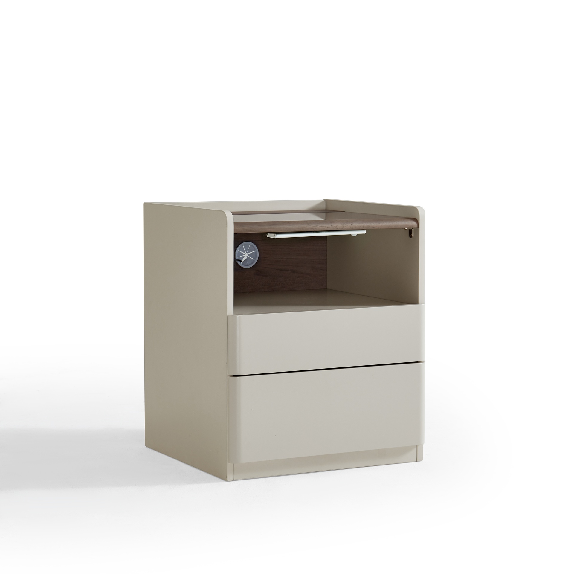 Oziel Light Gray Melamine Bedside Table 