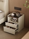 Oziel Light Gray Melamine Bedside Table 