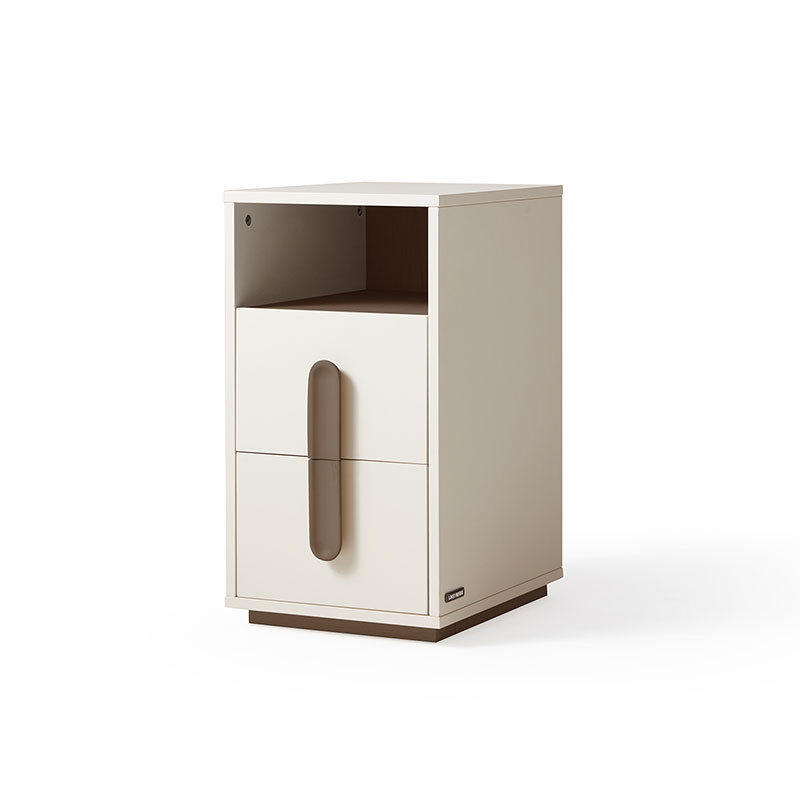 Omar Light Gray Walnut Melamine Bedside Table 