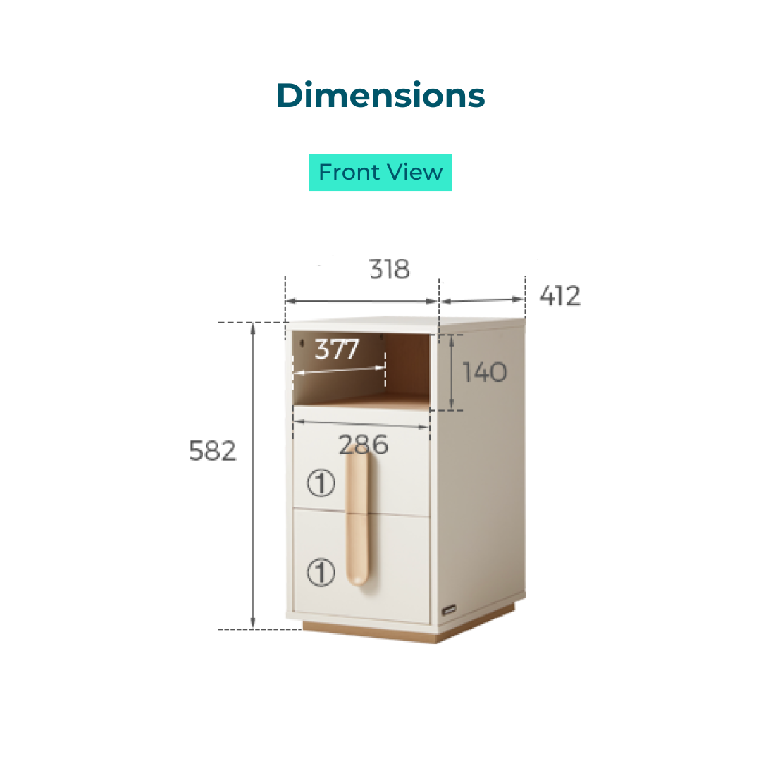 Omar Light Gray Walnut Melamine Bedside Table 