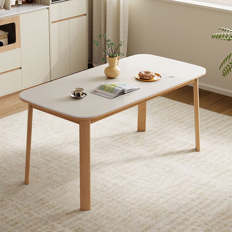 Nancy White Solid Wood Dining Table 