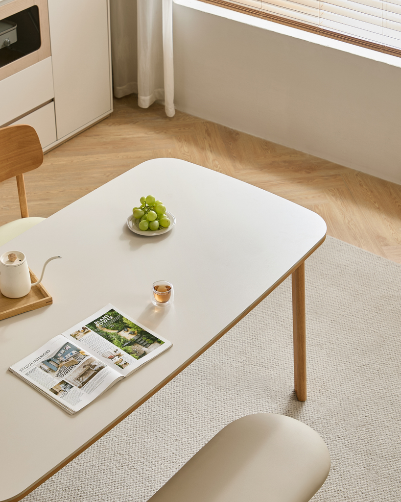 Nancy White Solid Wood Dining Table 