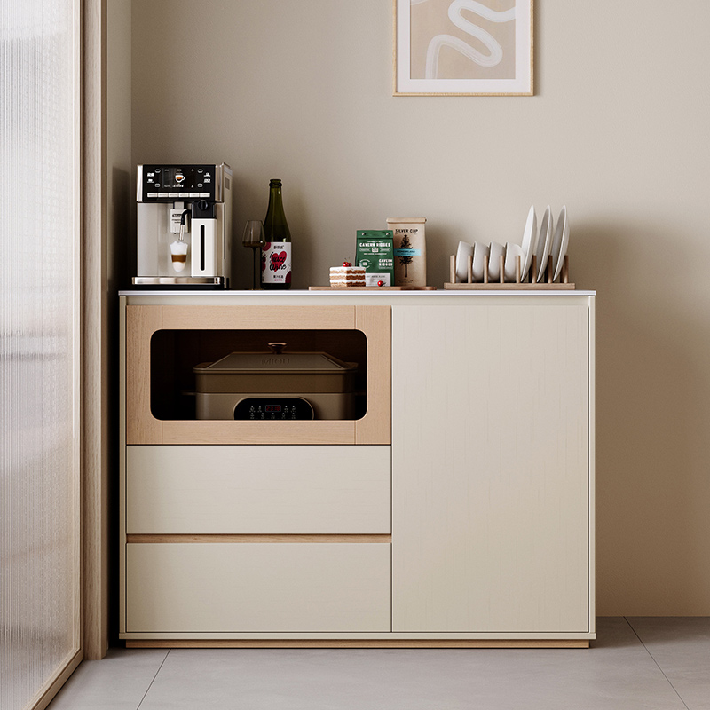 Peter Light Gray Melamine Side Cabinet 