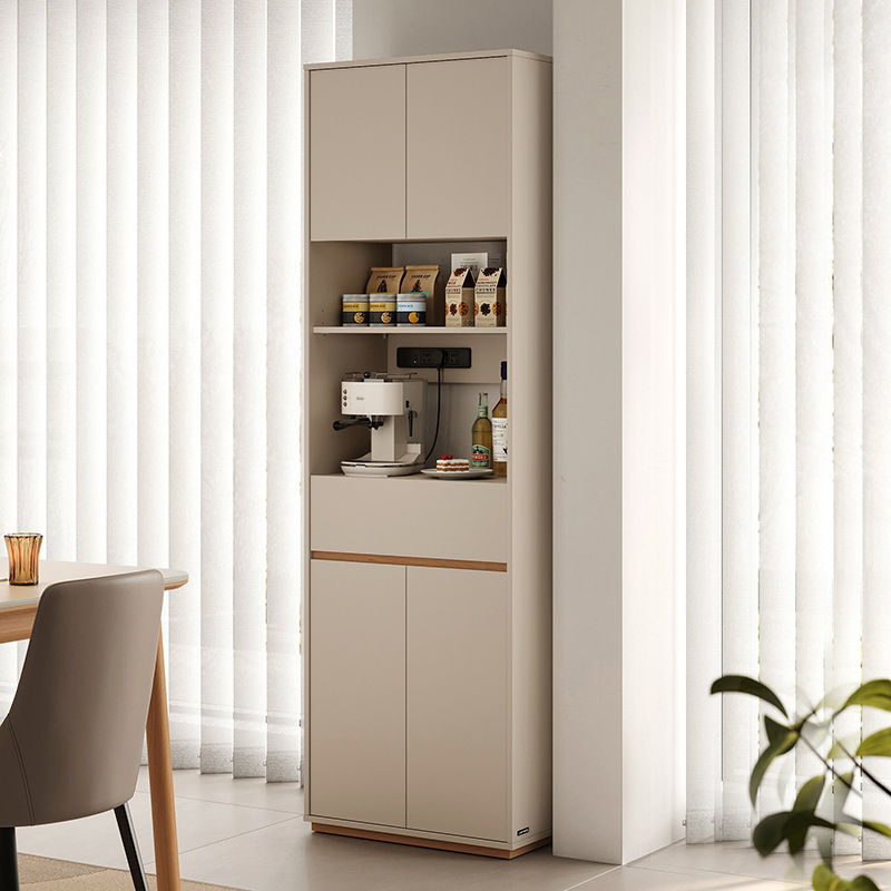 Peter Light Gray Melamine Side Cabinet 