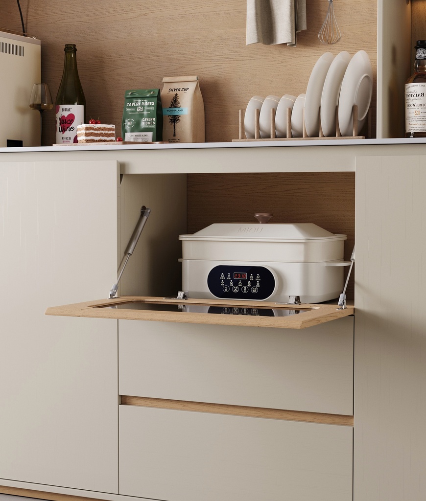 Peter Light Gray Melamine Side Cabinet 