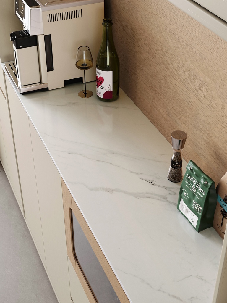 Peter Light Gray Melamine Side Cabinet 