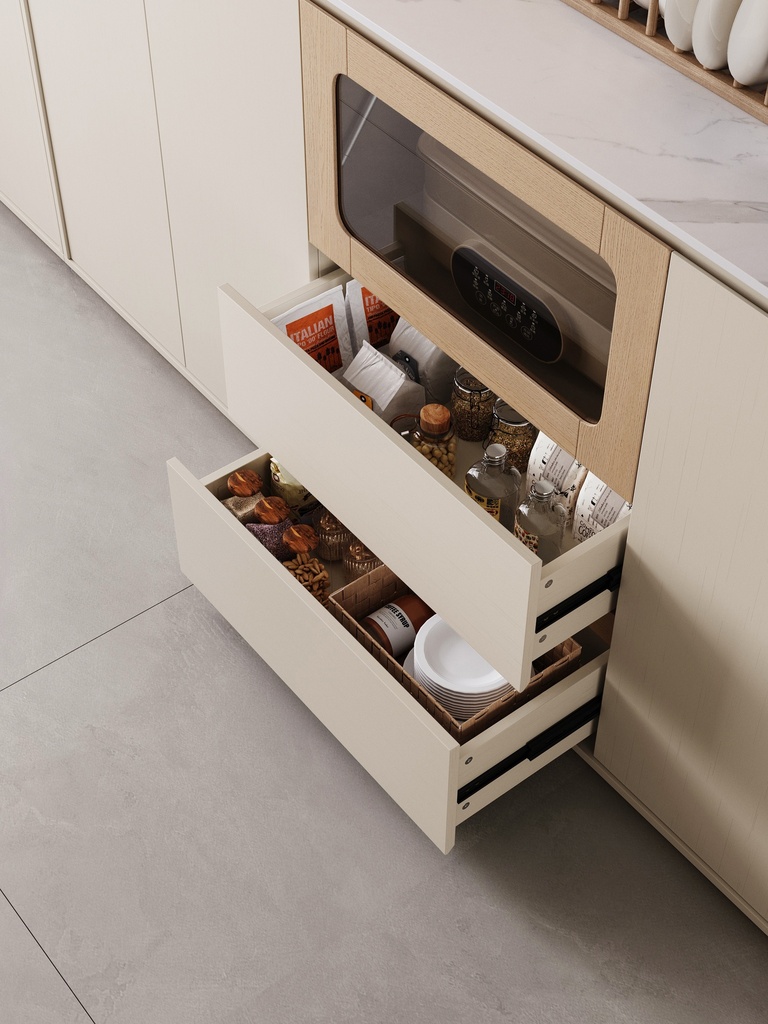 Peter Light Gray Melamine Side Cabinet 