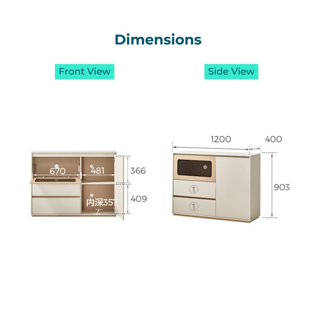 Peter Light Gray Melamine Side Cabinet 