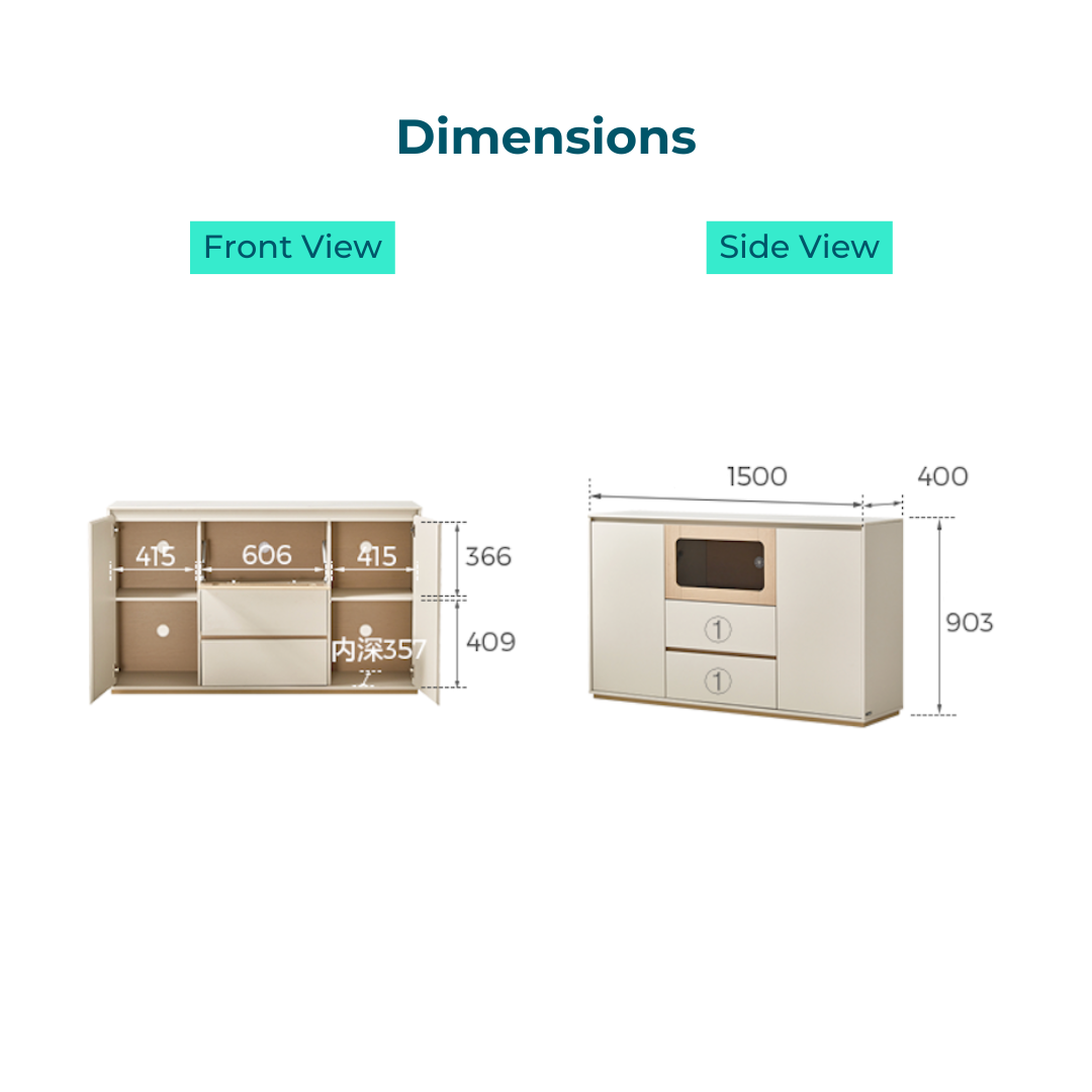 Peter Light Gray Melamine Side Cabinet 