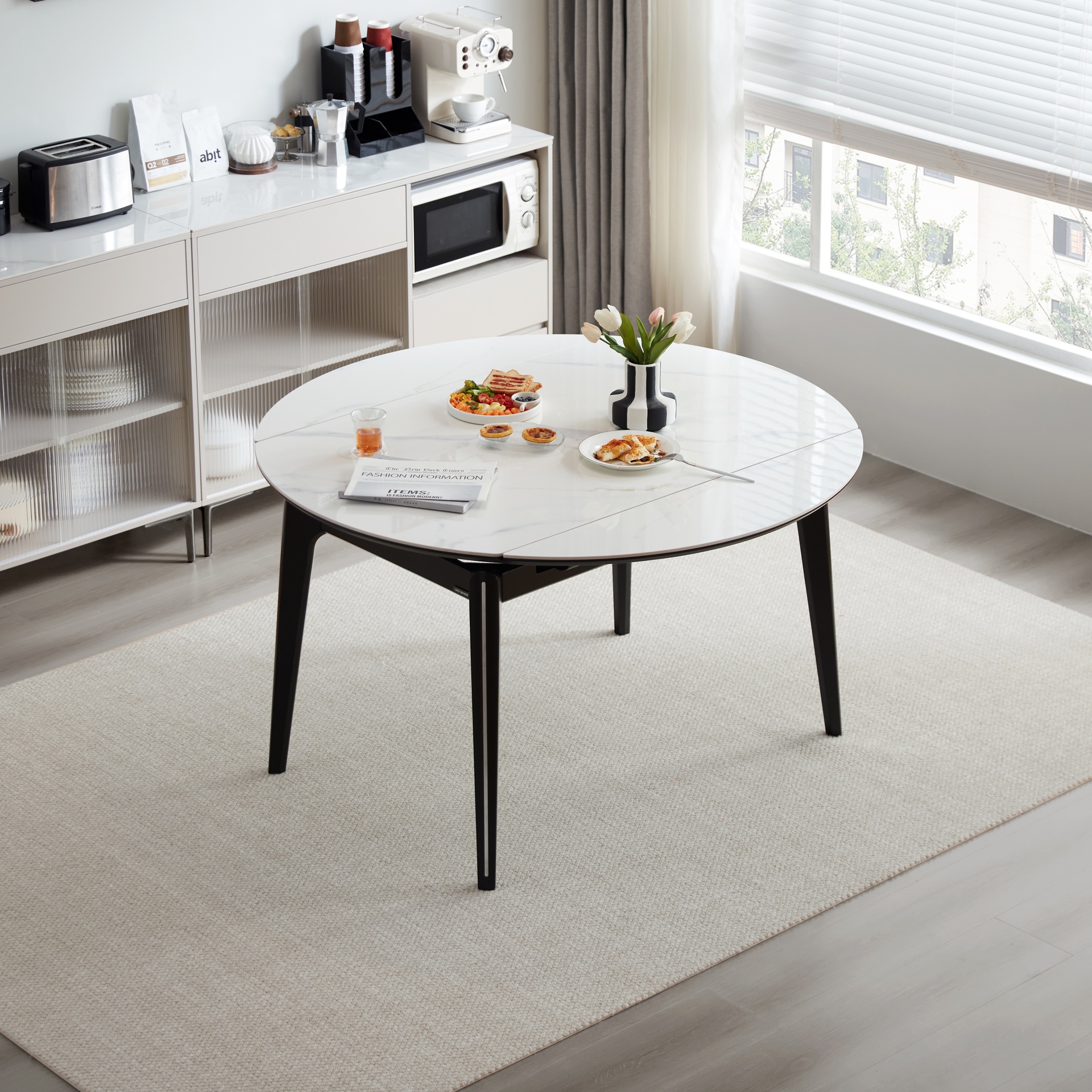 Nyra Melamine Extendable Dining Table 