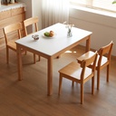 Nora White Solid Wood Dining Table Set