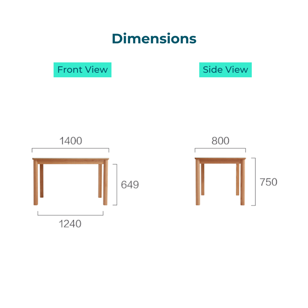 Nora White Solid Wood Dining Table Set