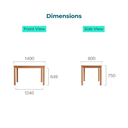 Nora White Solid Wood Dining Table Set