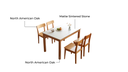 Nora White Solid Wood Dining Table Set