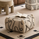 Lassy White Abstract Stool