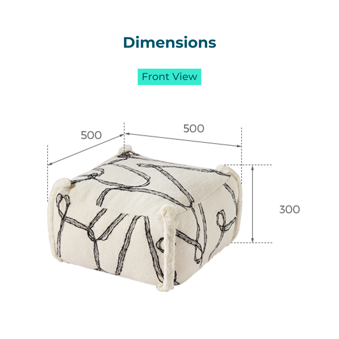 Lassy White Abstract Stool