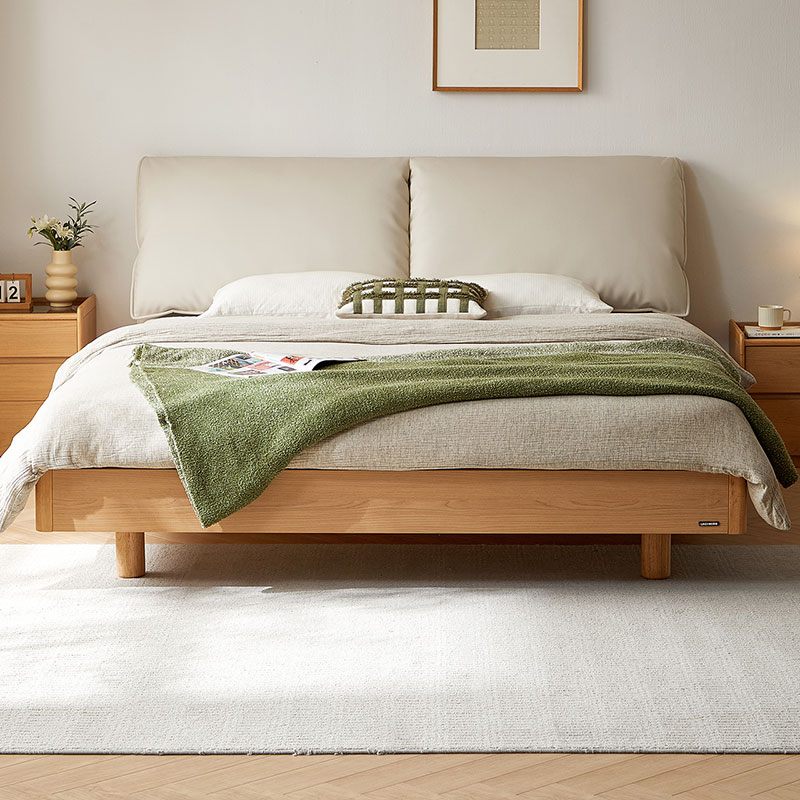 Neyra White Eco Leather Queen Bed