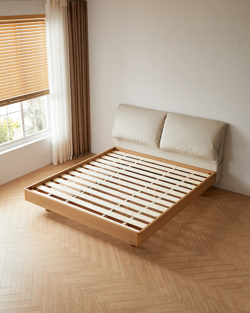 Neyra White Eco Leather Queen Bed