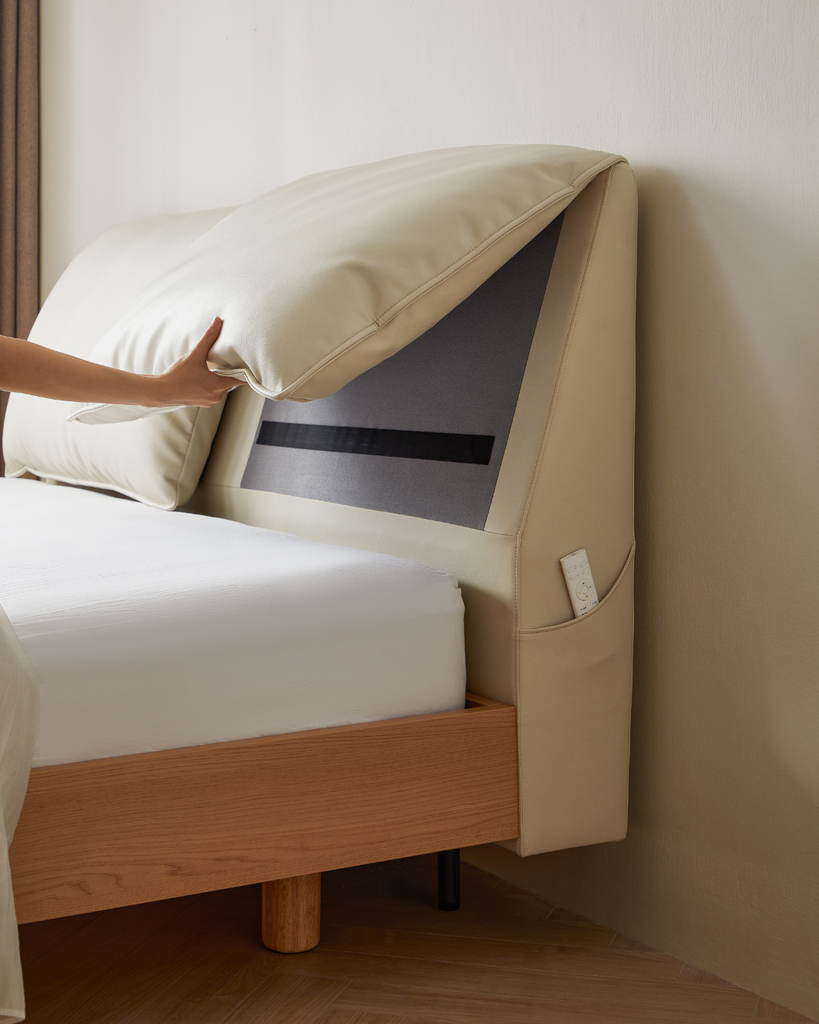 Neyra White Eco Leather Queen Bed