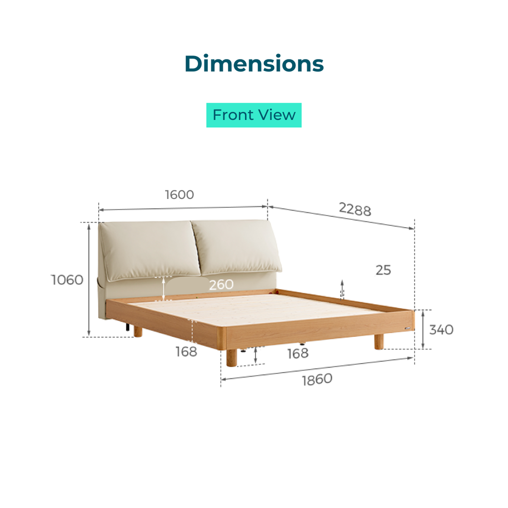 Neyra White Eco Leather Queen Bed
