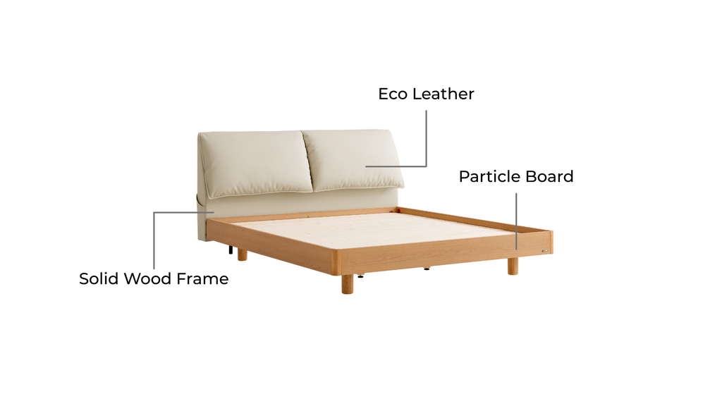 Neyra White Eco Leather Queen Bed