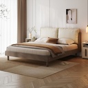 Sashna Soft Fabric Padded Solid Wood Bed