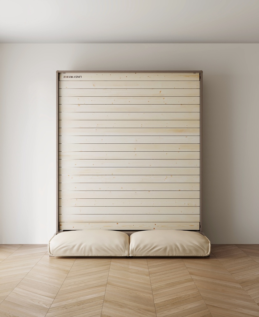 Sashna Soft Fabric Padded Solid Wood Bed