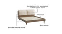Sashna Soft Fabric Padded Solid Wood Bed