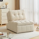 Dixon White Teddy Fabric Sofa Bed