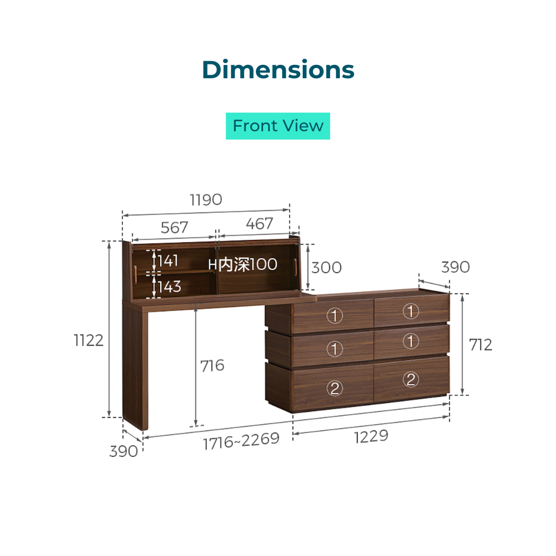 Saphira Dressing Table Set with Stool