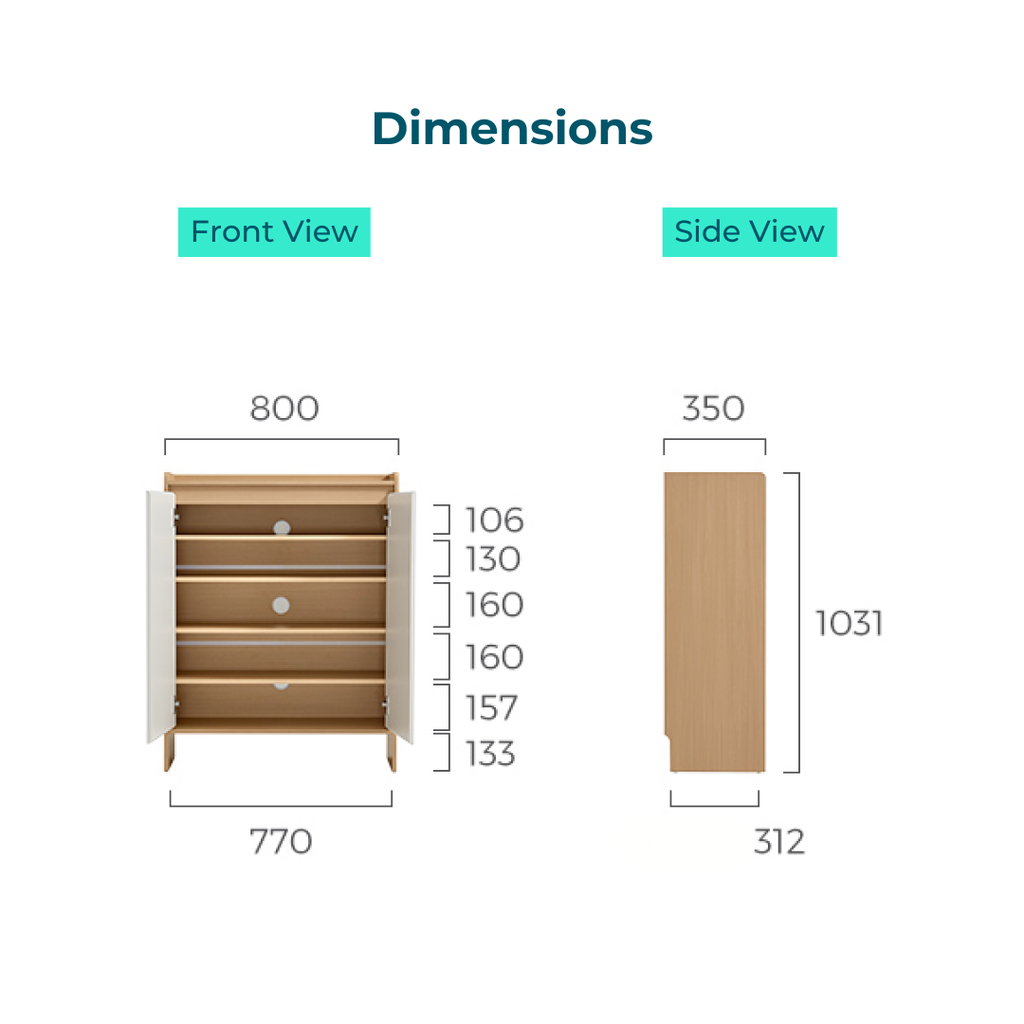 Sherry White Shoe Cabinet 
