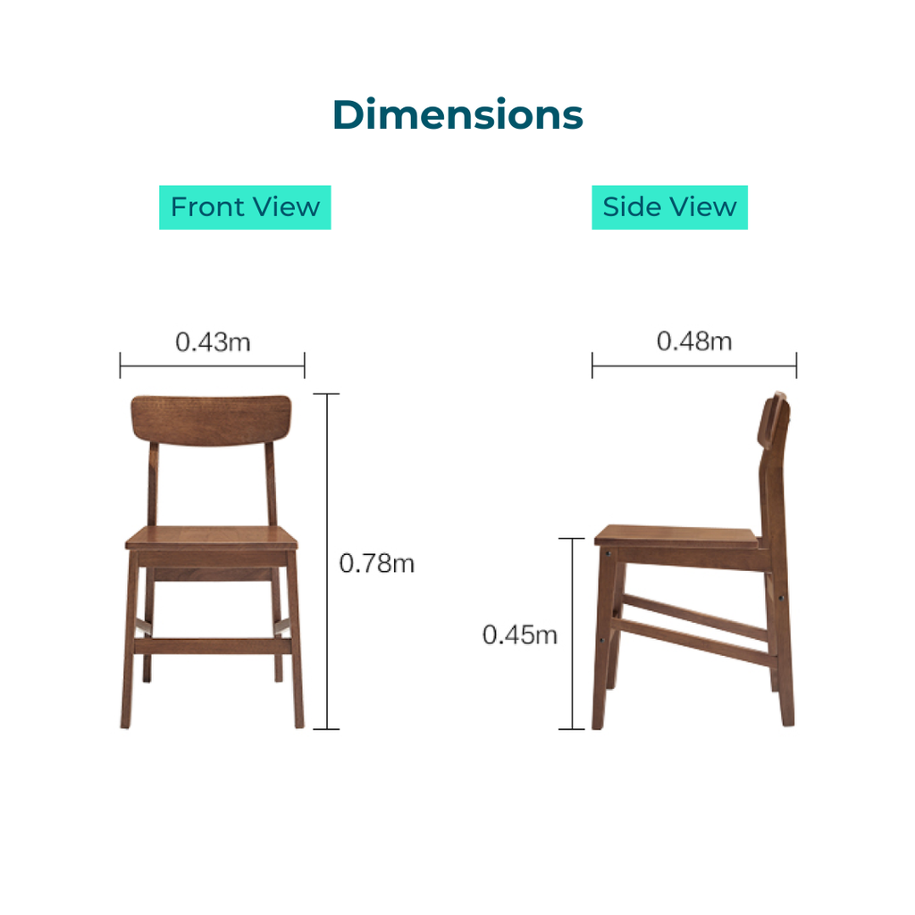 Kiesha Walnut Solid Wood Dining Chair (2 pcs)