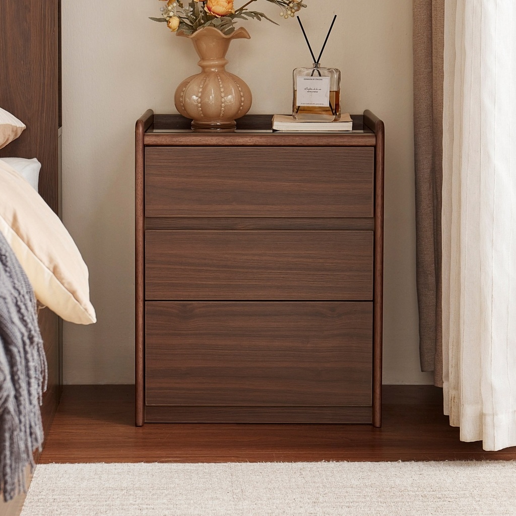 Ollie Melamine 3-Drawer Bedside Table