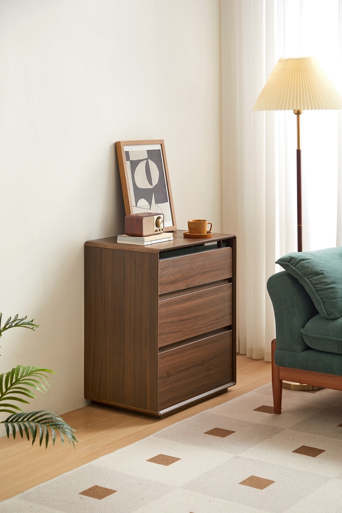 Pascal Walnut Melamine Side Cabinet 